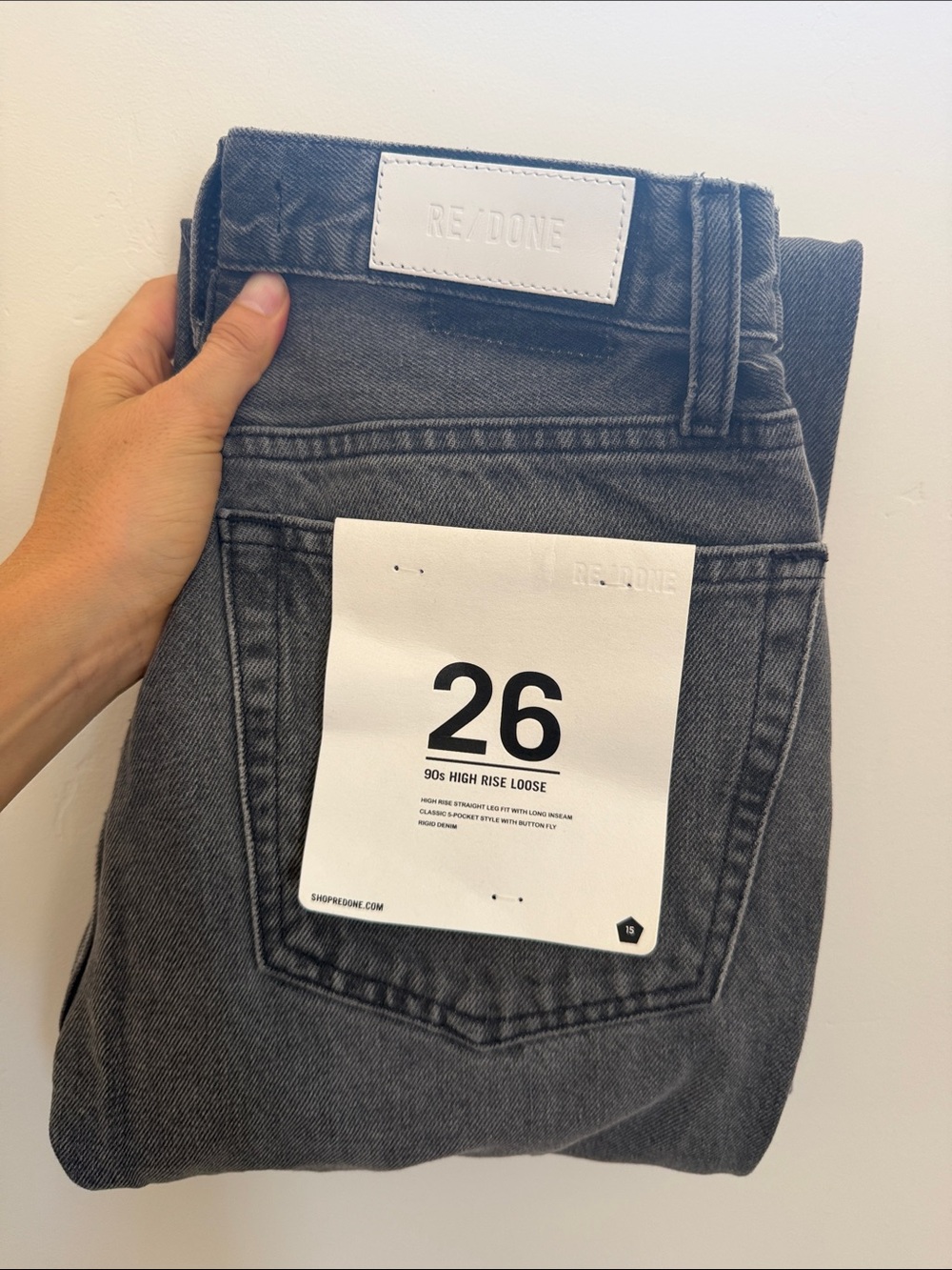 Re/Done 90s High Rise Loose Jeans - Ash Grey 26